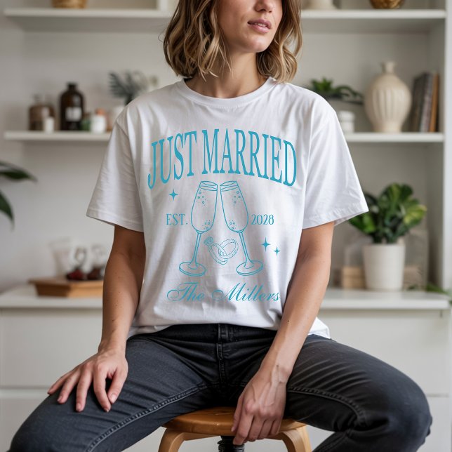 T-shirt Personnalisé Mr & Mrs Shirts, Newlyweds Shirt (matching honeymoon tees, custom wedding date shirts, personalized couple shirts, bride & groom shirt)