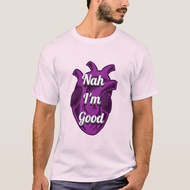 T-shirt Personnalisé Nah Je suis bon Subtil Coeur Asexuel  (Devant)