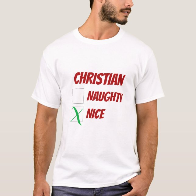 T-shirt Personnalisé Nice ou Nice Novelité de Noël (Devant)
