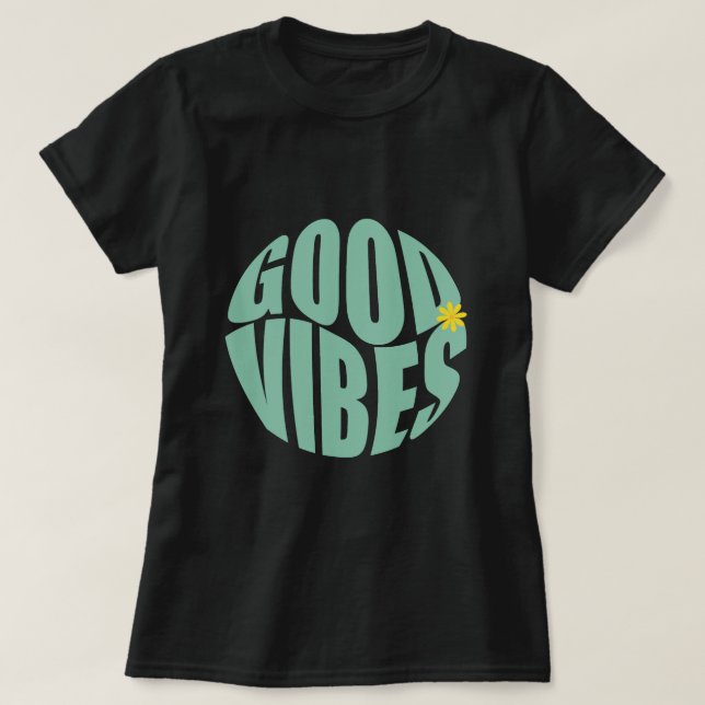 T-shirt personnalisé Nom Good Vibes (Design devant)