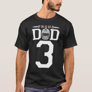 T-shirt Personnalisé Numéro 3 Fier Football Papa Personnal