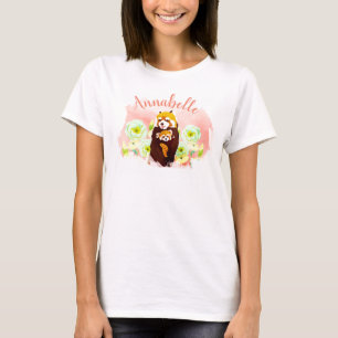 T-shirt personnalisé Panda Rouge rose Panda Maman 