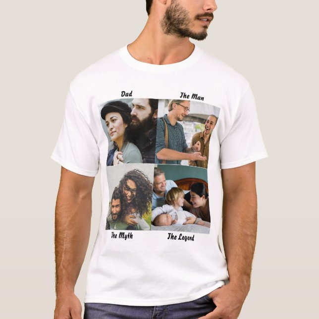T-shirt Personnalisé Papa L'Homme Le Mythe La Légende 4 Ph (Devant)