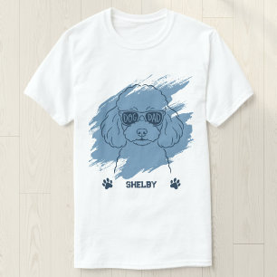 T-Shirt Personnalisé Père Chien Caniche Bleu Glace