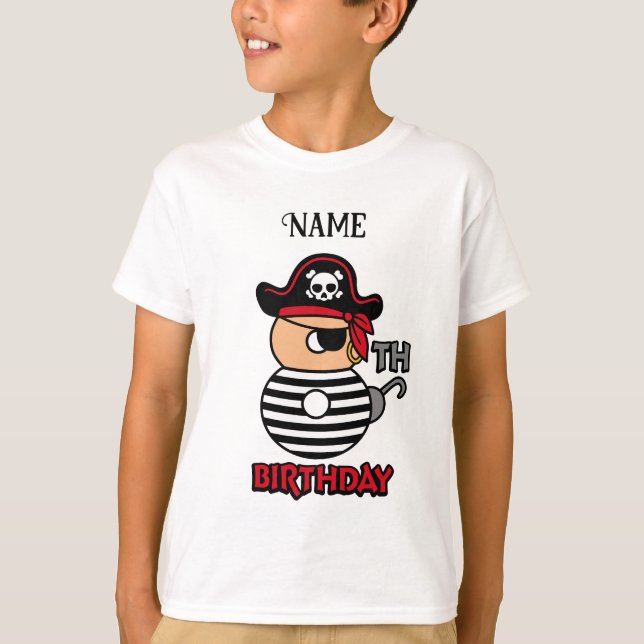 T-shirt personnalisé Pirate 8e anniversaire (Devant)