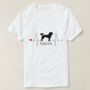 T-shirt Personnalisé Poodle Love My Dog Heart Beat