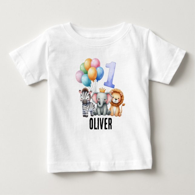 T-shirt personnalisé pour bébé garçon 1er annivers (Devant)