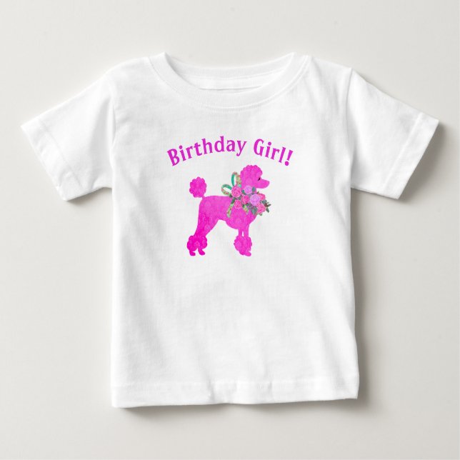 T-Shirt personnalisé pour fille anniversaire Poodl (Devant)