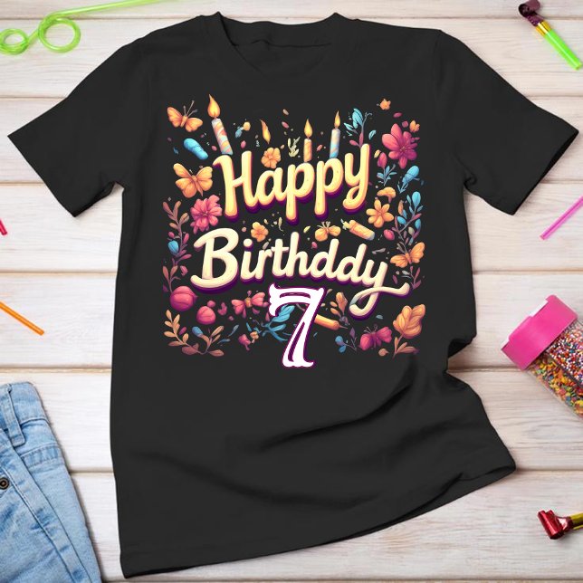 T-Shirt personnalisé pour fille de 7 ans (Créateur téléchargé)