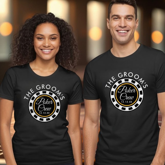 T-Shirt personnalisé pour l'enterrement de vie de  (Fun matching Groom's Poker Crew shirt perfect for your bachelor night poker game)