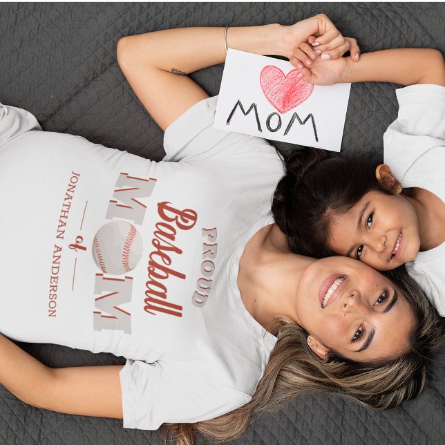 T-Shirt personnalisé pour maman de baseball fier (Créateur téléchargé)
