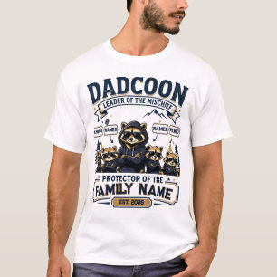 T-shirt personnalisé pour papa Raccoon avec 4 enfa
