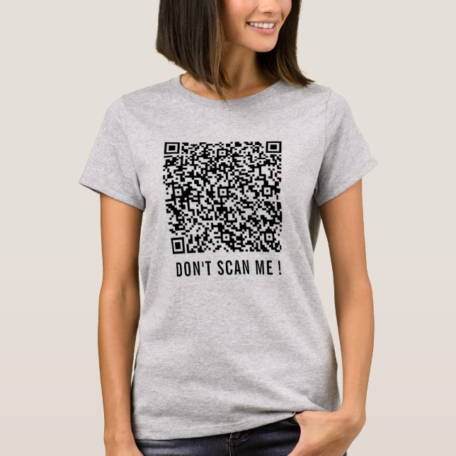 T-Shirt personnalisé QR Code Scan Info amusant - V (Devant)