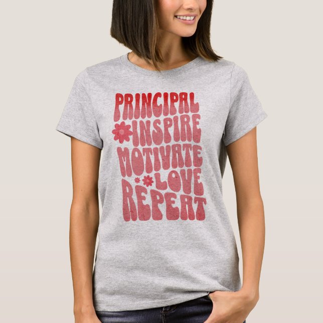 T-shirt Personnalisé Retro Principal Inspirer Motivate Lov (Devant)