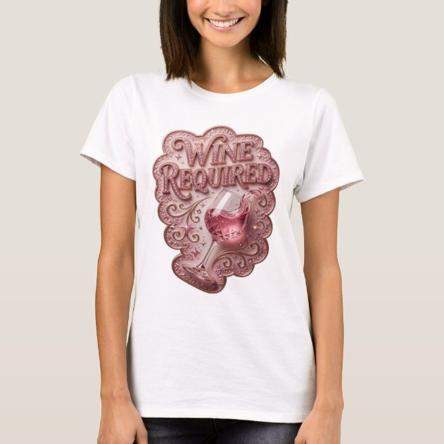 T-shirt personnalisé rose cool VINS REQUIS (Devant)