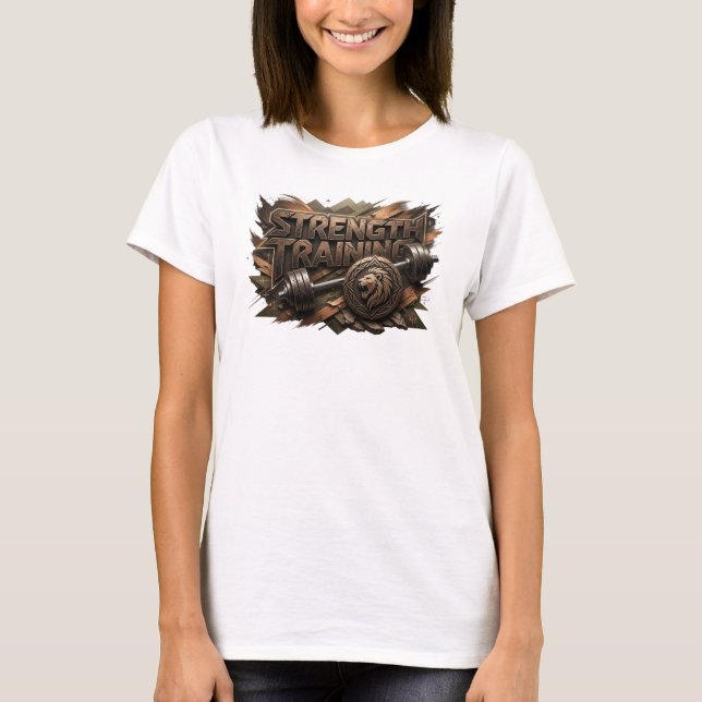 T-shirt personnalisé rose STRENGTH TRAINING (Devant)