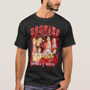 T-shirt personnalisé rouge rétro Bootleg Besties 9
