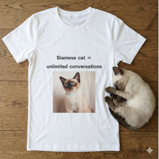 T-Shirt Personnalisé Siamese Cat Unlimited Convers