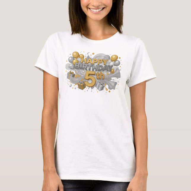 T-shirt personnalisé Statement Orange Joyeux Anniv (Devant)