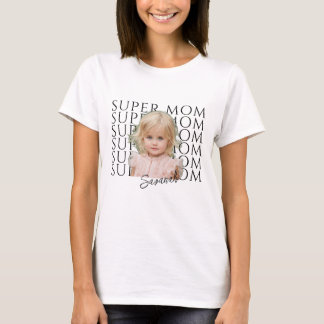 T-shirt personnalisé Super Maman avec photo et nom
