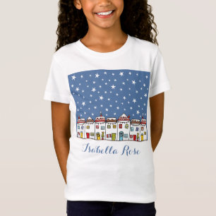 T-shirt personnalisé sur la scène de neige de la r