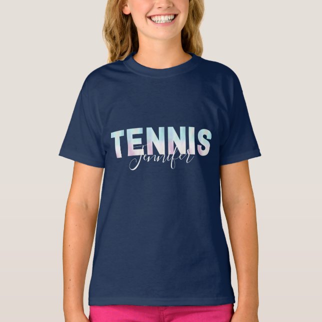 T-shirt Personnalisé Tennis Girl Player Nom Cool (Devant)