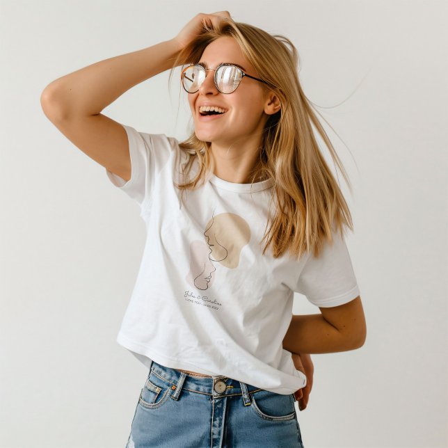 T-shirt Personnalisé, Une Ligne, Amour, Boho, Arabe (Créateur téléchargé)