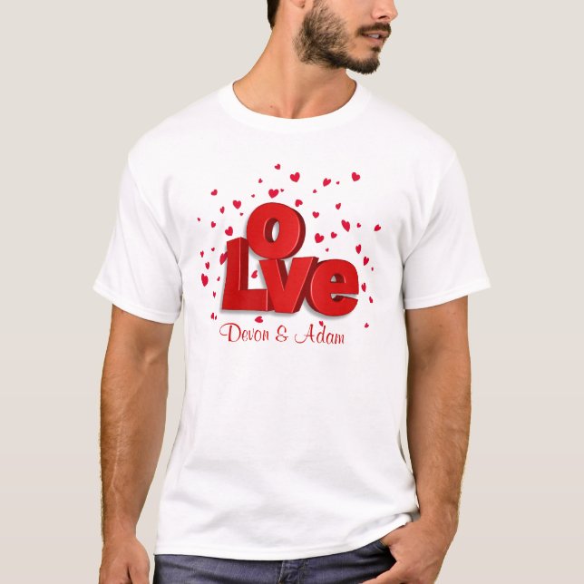 T-shirt personnalisé Valentine LOVE (Devant)
