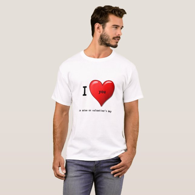 T-shirt personnalisé Valentine Love You (Devant entier)