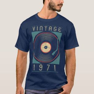 T-shirt Personnalisé Vintage 1971 Vinyl Tourne-disque Ret