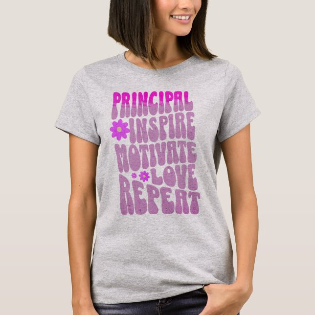T-shirt Personnalisé Vintage Principal Inspirer Motivate L (Devant)
