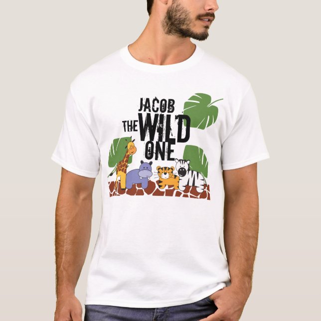 T-shirt Personnalisé WILD ONE Safari Anniversaire Papa (Devant)
