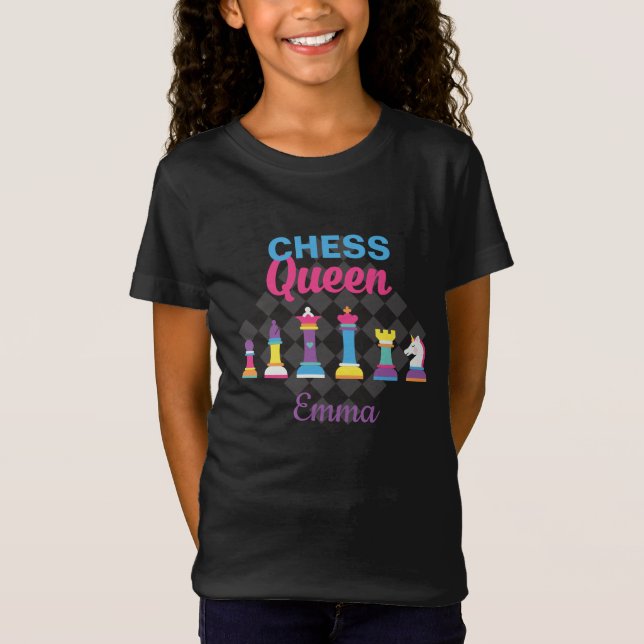 T-Shirt Personnalisée de la reine d'échecs (Devant)