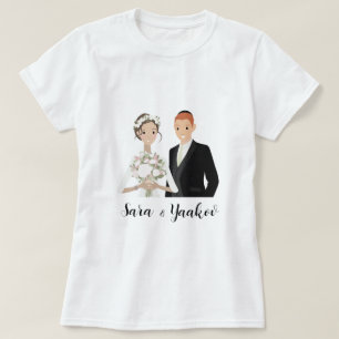 T-Shirt Personnalisée De Mariée Et Groom Pour Elle