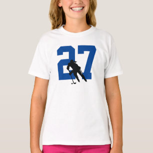 T-shirt Personnalisée Femme Joueuse de hockey Nom Numéro B