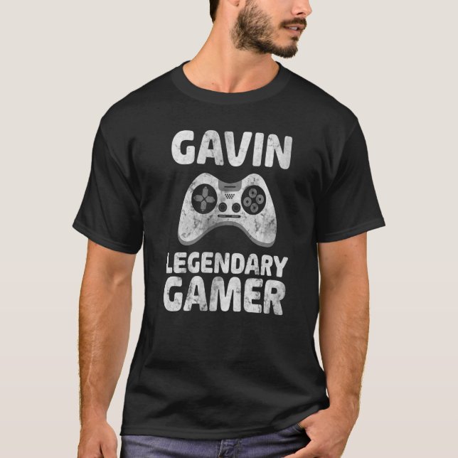 T-shirt Personnalisée Légendaire Gamer Shirt Gavin Nom Vid (Devant)