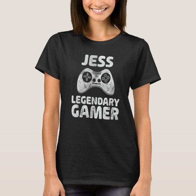T-shirt Personnalisée légendaire Gamer Shirt Jess Nom Vidé (Devant)
