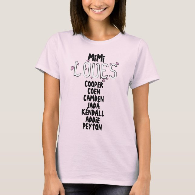 T-shirt PERSONNALISÉE MiMi AIME ses petits-enfants (Devant)