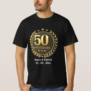 T-shirt Personnaliser 50e Anniversaire d'or Cadeau Hommes 