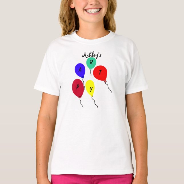 T-shirt Personnaliser colorée des ballons de fête d'annive (Devant)