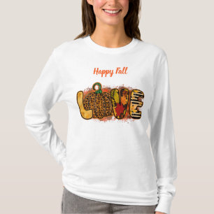 T-shirt Personnaliser d'automne Love Citrouille Texte