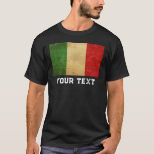 T-shirt Personnaliser Drapeau italien Vintage Grunge Homme