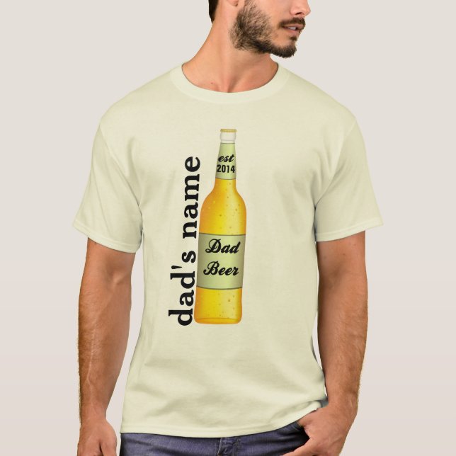 T-shirt PERSONNALISER Fête des pères papa bière avec la me (Devant)