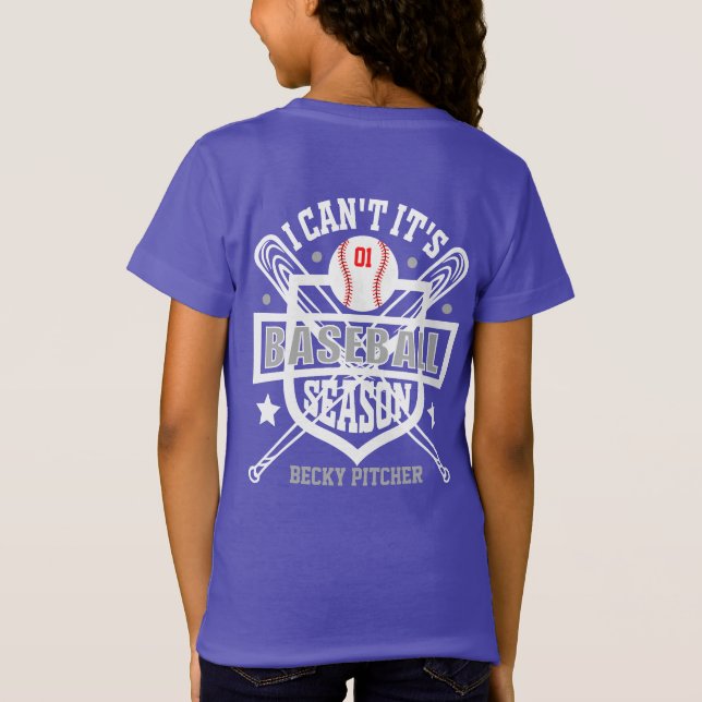 T-Shirt Personnaliser Je ne peux pas son baseball Saison N (Dos)