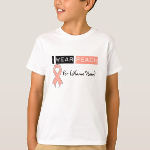 T-shirt Personnaliser Je Porte Du Ruban De Pêche Cancer De