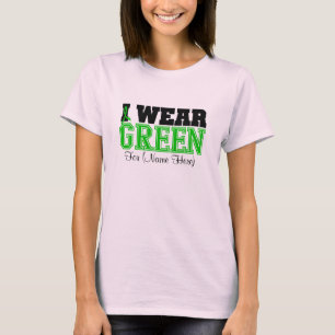 T-shirt Personnaliser Je Porte Du Ruban Vert Cancer Du Rei