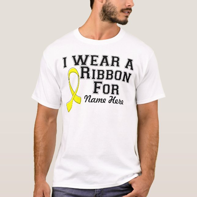 T-shirt Personnaliser je porte un ruban jaune (Devant)