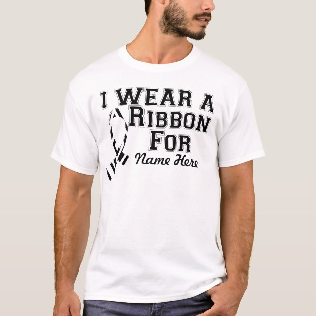 T-shirt Personnaliser je porte un ruban zébré (Devant)