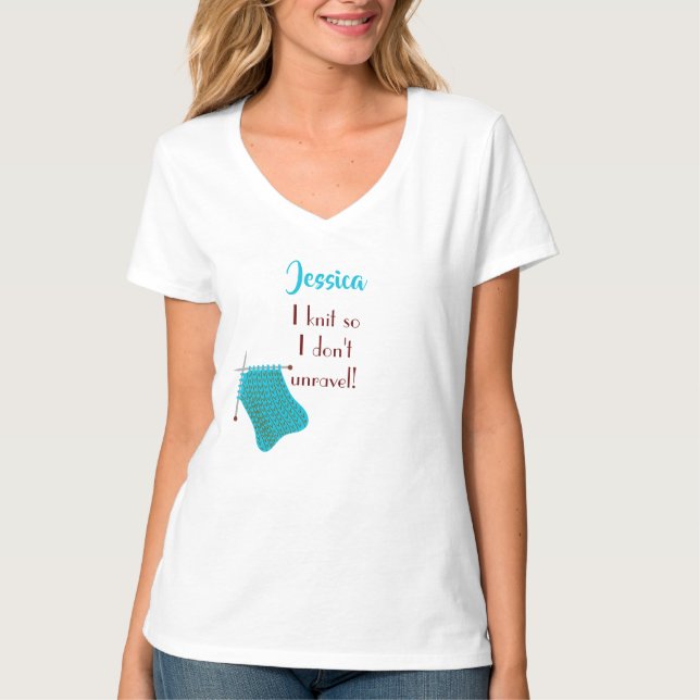 T-shirt Personnaliser "Je tricote pour ne pas démêler" Mod (Devant)
