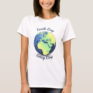 T-shirt Personnaliser Jour des terres tous les jours bleu 